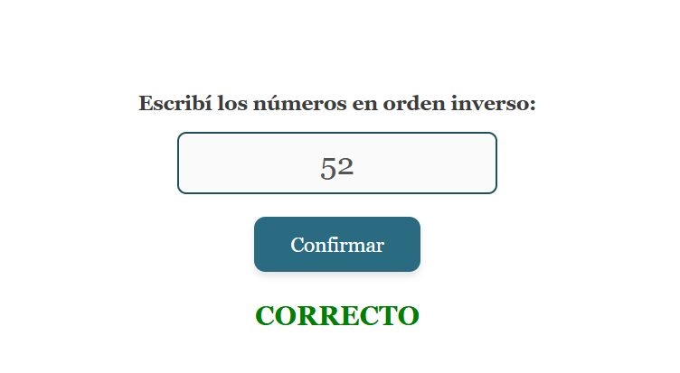 Vista parcial de la tarea Retención de Dígitos