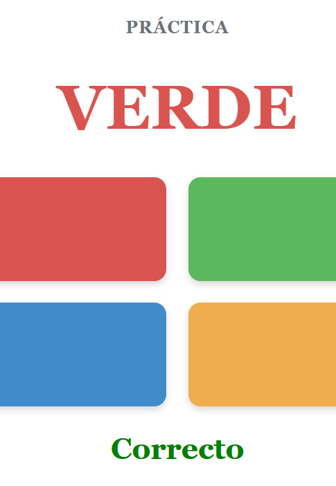Vista parcial de la tarea de Interferencia Cognitiva